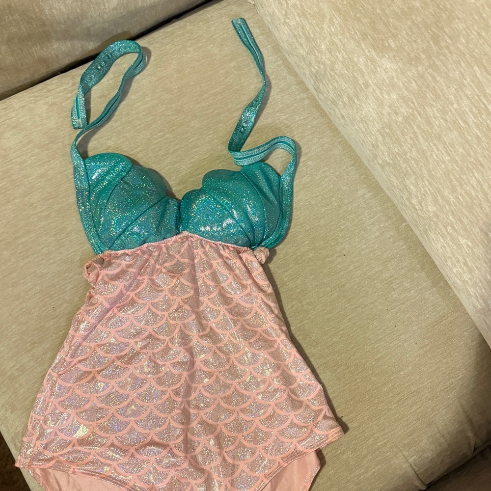 Sparkling Teal and Pink Mermaid Swimsuit
